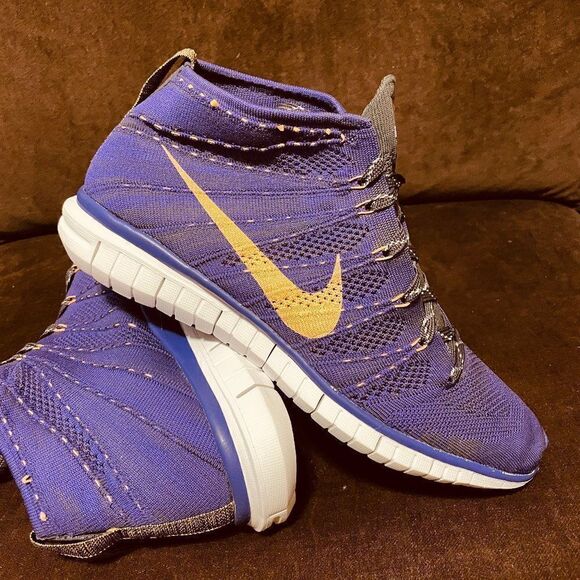 Mint Nike Flyknit Chukka boot sneaker purple mens 11 US 45 EUR rare colorway - Picture 1 of 16